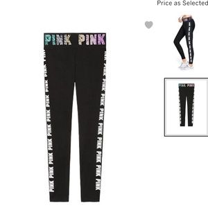 NWT Pink bling yoga leggings sz XS
